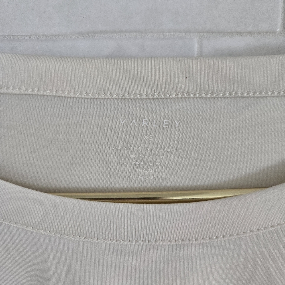 Varley Kearney Long Sleeved Top Blush Marl Cream Ivory Thumbholes Scoop Neck XS - Picture 4 of 10